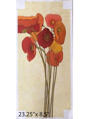 Textured Poppies Lithograph Canvas Print